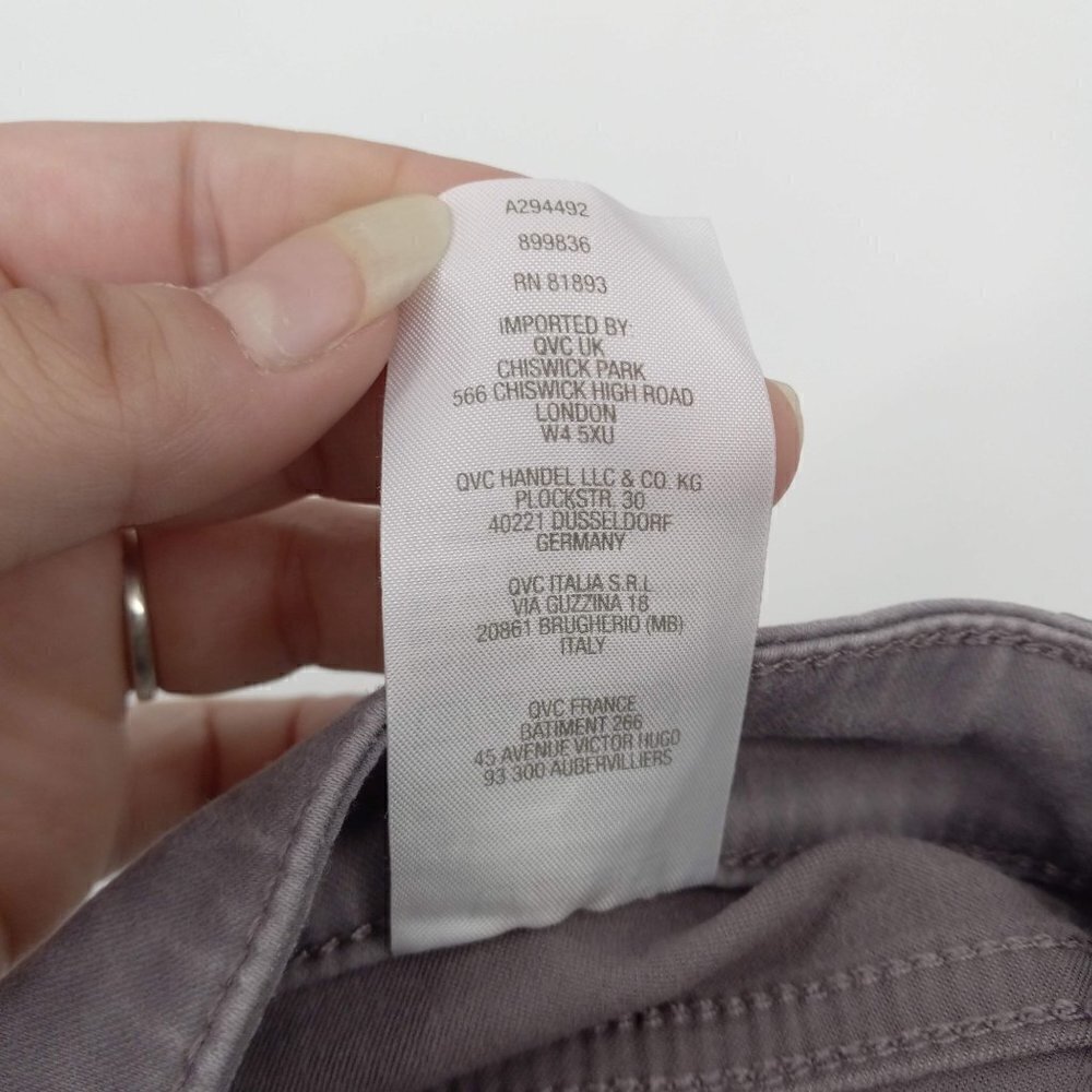 LOGO Lori Goldstein 5 Pocket Stretch Sateen Skinny Pants Purple High Rise 14 - Picture 5 of 8